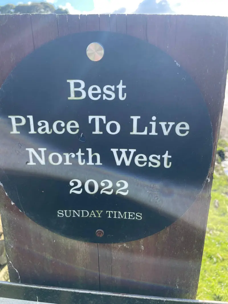 Trawden sign: Best Place to Live North West 2022, Sunday Times