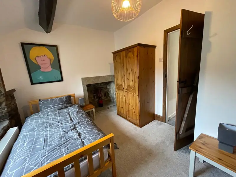 Twin bedroom with original art