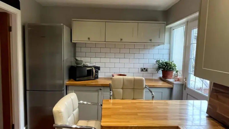 Kitchen with fridge freezer