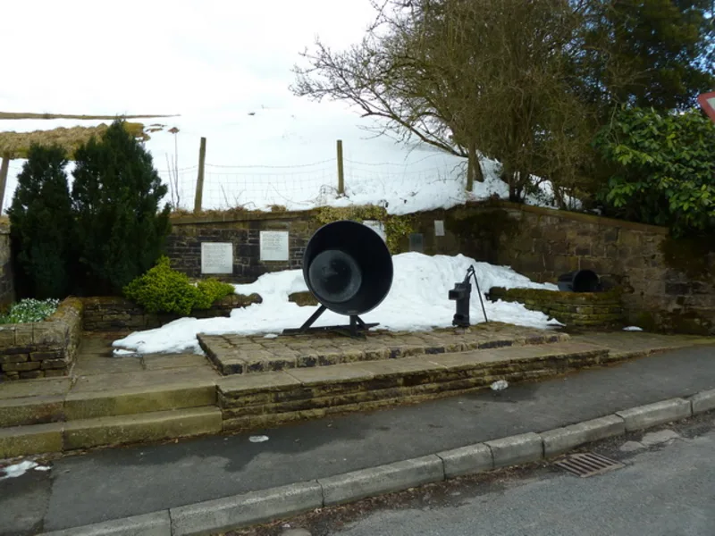 The old cast-iron jam pan beside Trawden Poetry Garden
